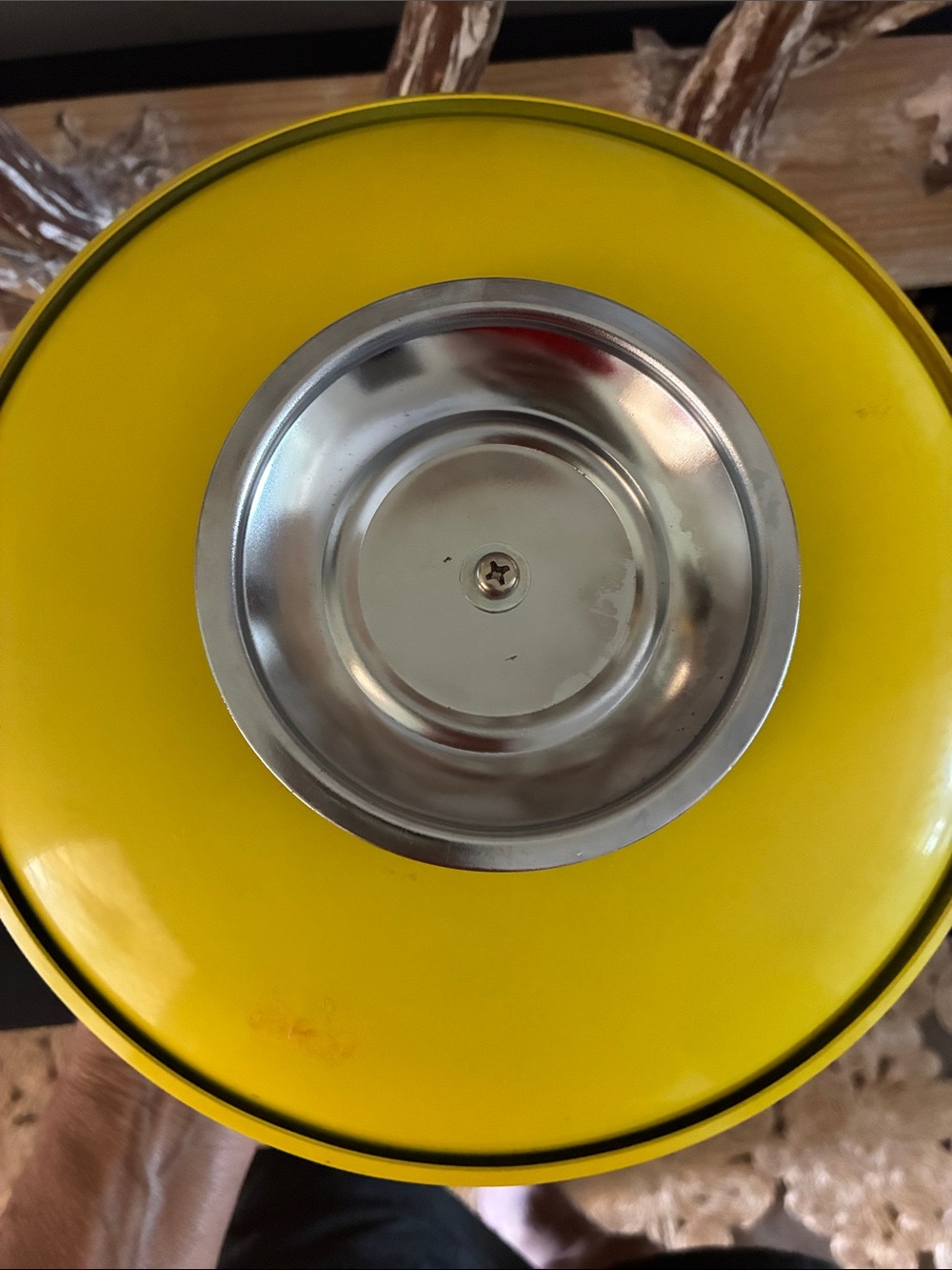 Mid-century 2 Tier Metal Tidbit Tray / Serving Stand - Picture 3 of 3